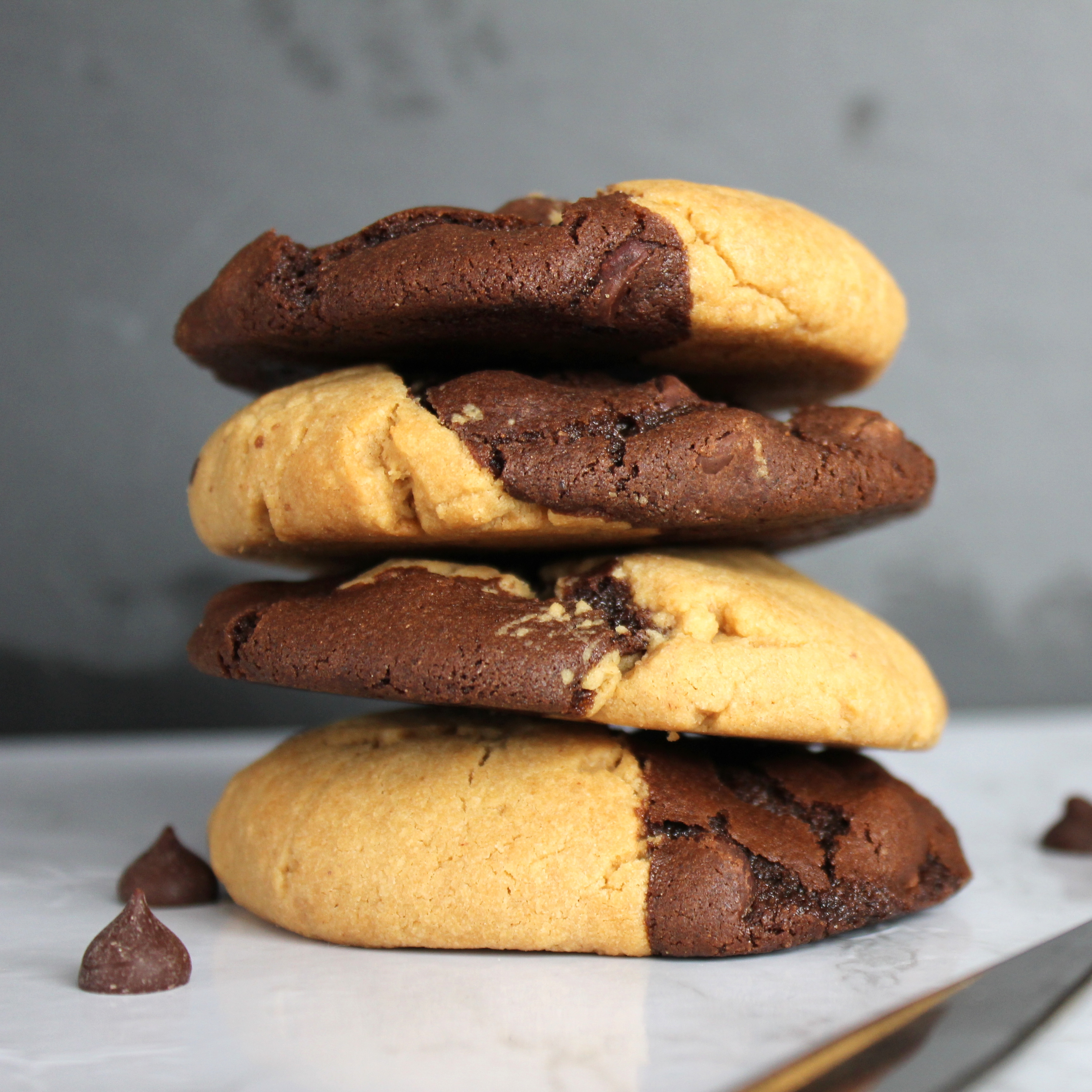 Double Chocolate Peanut Butter Swirl Cookies - Craft Of Cooking